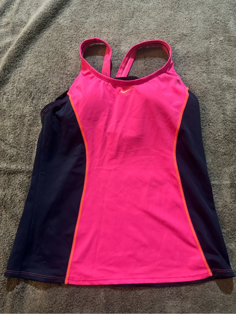Nike Women’s Pink & Navy Racerback Swim Top